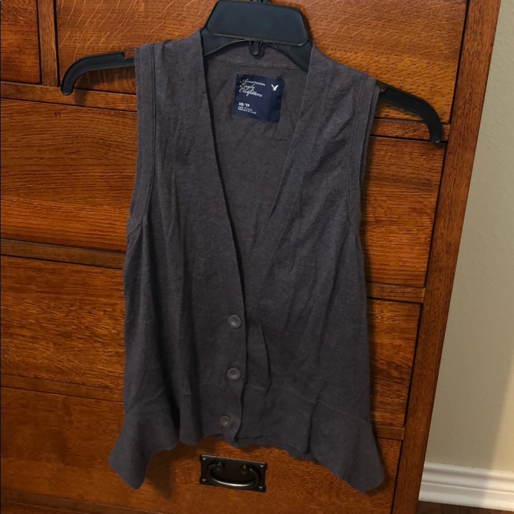 Purple vest cardigan